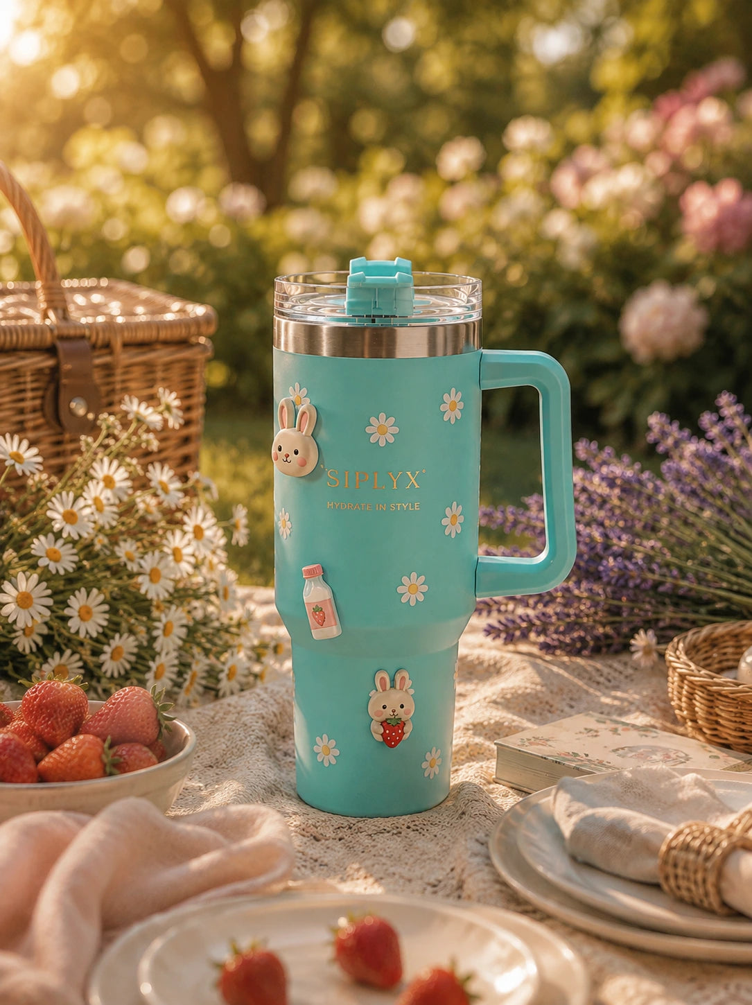 Daisy Dream — Aqua Teal | Tumbler